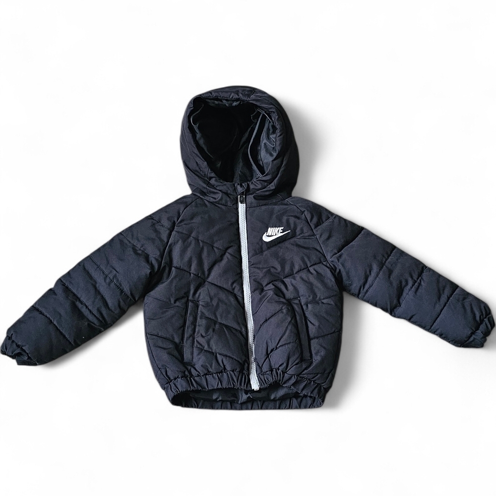 Nike Toddler Black Hooded Puffer Jacket 12M